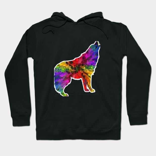 Lone Wolf Polygon Hoodie by ecarross